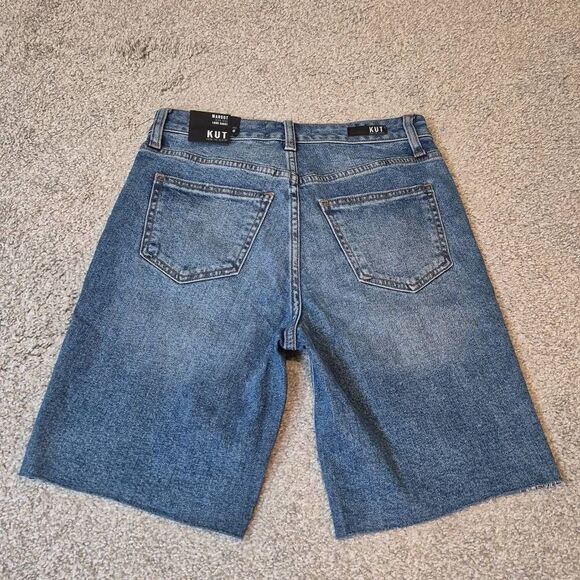 KUT From The Kloth Womens Margot High Rise Long Denim Shorts Size 0 - Picture 2 of 7